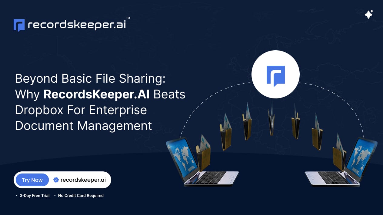 Stop settling for basic file sharing. Your documents contain valuable business intelligence that Dropbox can't access. RecordsKeeper.AI transforms every document into a strategic asset.